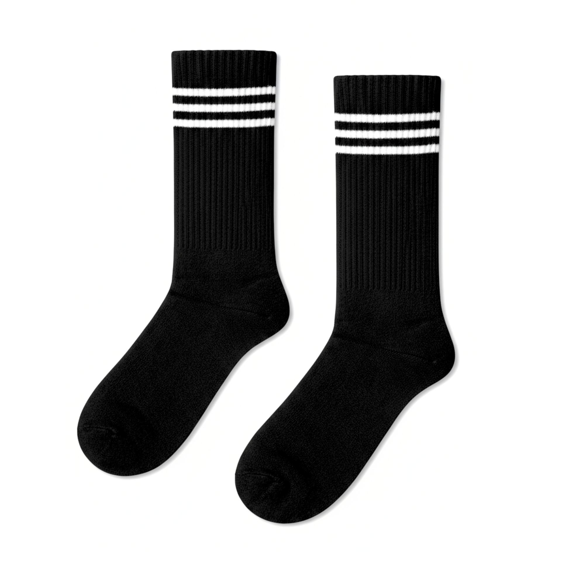 Black Crew White Stripes