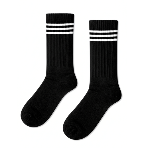 Black Crew White Stripes